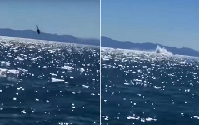 Helikopter dənizə düşdü