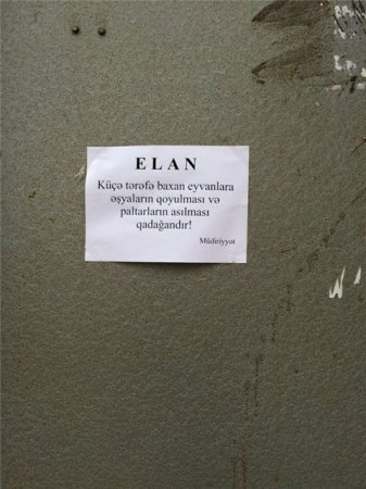 Bakıda yeni qadağa