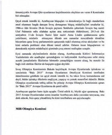 Bakıdan sərt cavab