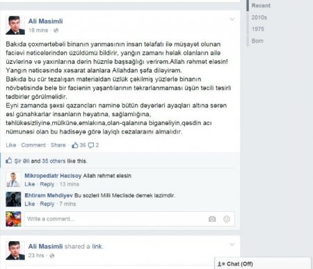 Yanan bina ilə bağlı sərt ittiham