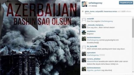 Türkiyəli məşhurlardan Azərbaycana başsağlığı