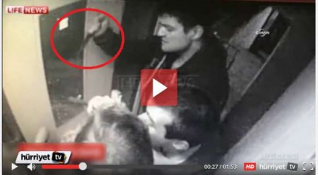 Rusiyada liftdə bıçaqlı dava - (18+)
