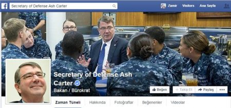 Pentaqon rəhbəri “Facebook”da