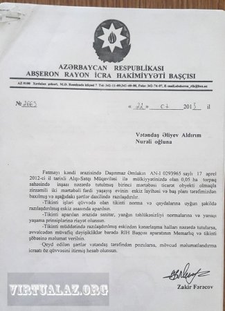 “İcra başçısının müavini məni hədələyir”