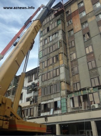 Binaların üzlüklərinin dəyişdirilməsi işi sürətlə davam edir - SON 3 GÜN