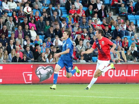 Norveç-Azərbaycan matçından görüntü