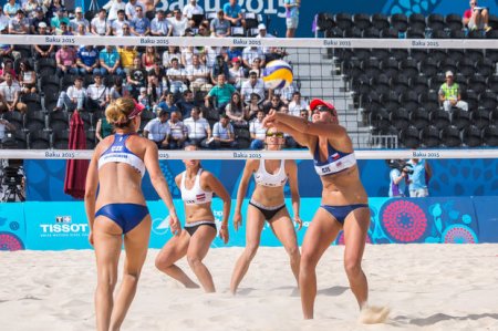 Bakı-2015: Çimərlik voleybolu yarışları keçirilib