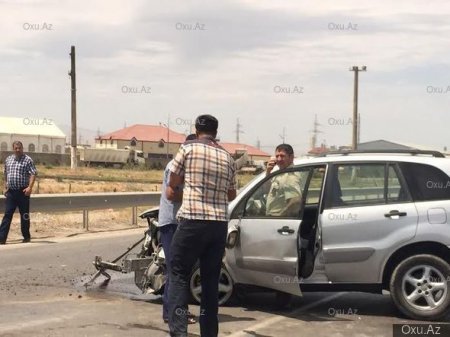 Magistral yolda qəza: “Nissan” aşdı