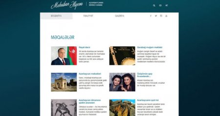 Mehriban Əliyevanın rəsmi saytı yeni dizaynda istifadəyə verildi