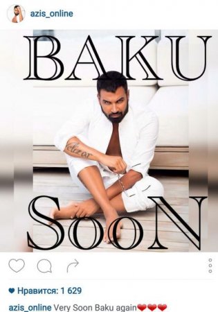 Azis yenidən Bakıda konsert verəcək