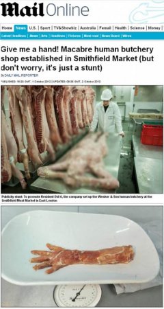 İnsan əti satan ilk qəssab dükanı açıldı