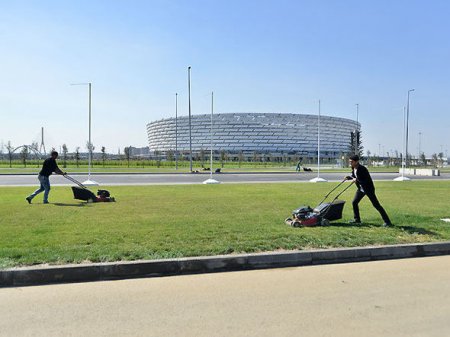 Olimpiya stadionu Azərbaycan-İtaliya matçına hazırlaşır