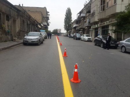 Bakının mərkəzi küçələrində xüsusi zolaq çəkildi