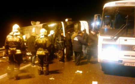 Moskva-İrəvan avtobusu qəzaya düşdü: 7ölü, 35 yaralı