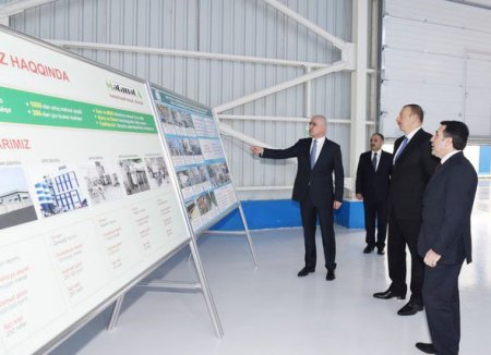 İlham Əliyev Bakıda yeni zavodun açılışında