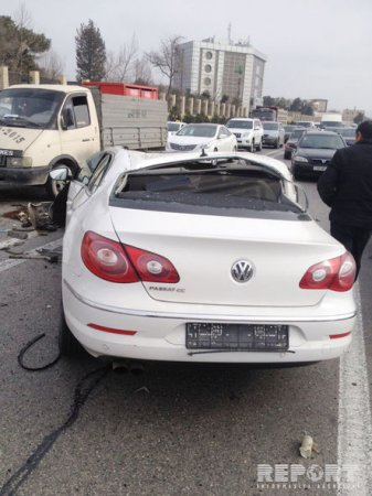 Bakıda qəza törədən “Passat”ın dövlət nömrə nişanı çıxarıldı