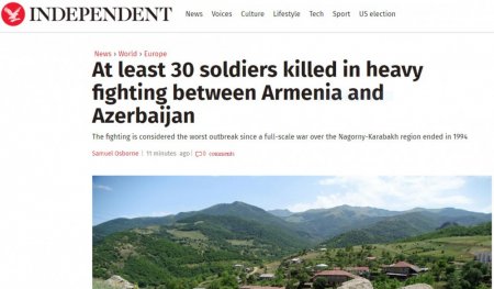 The Independent : Dağlıq Qarabağ Azərbaycanın tarixi ərazisidir