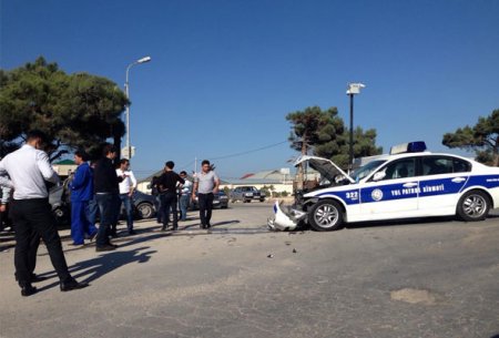 Bakıda yol polisi qəza törətdi