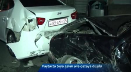 Bakıya toya gələn ailə qəzaya düşdü, yaralılar var