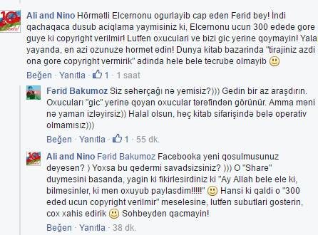 Ali və Nino oxucuları belə təhqir etdi