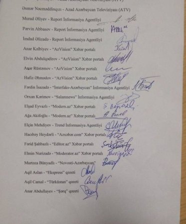 Jurnalistlər Ramil Usubova müraciət etdilər
