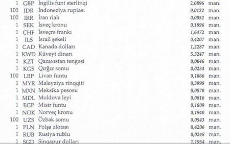 Manat avroya nisbətdə ucuzlaşdı