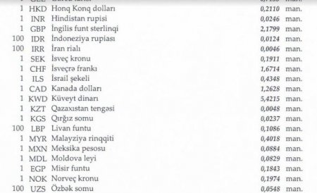Dollar sabit qaldı, türk lirəsi və rubl bahalaşdı