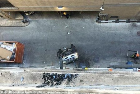 Texasda 9-cu mərtəbədən düşən avtomobil sürücüsü sağ qaldı