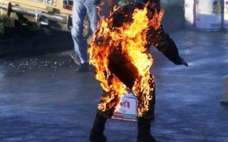 Maştağa sakini özünü yandırdı