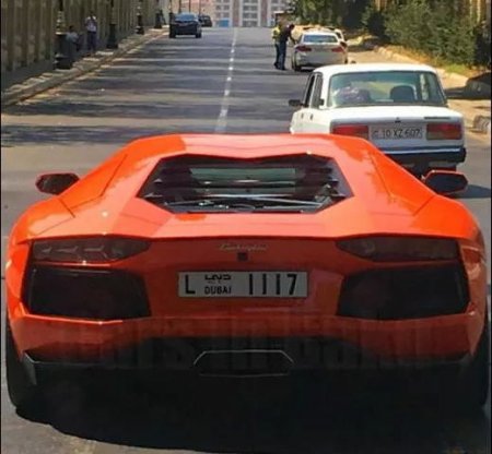 Bakıda Dubay nömrəli “Lamborghini” cərimə meydançasına salındı