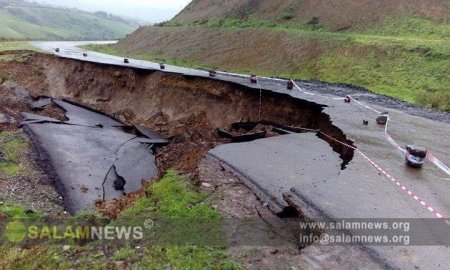 Azərbaycanda avtomobil yolu çöküb