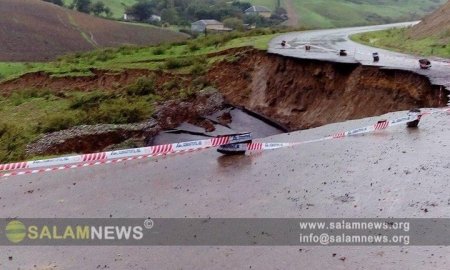 Azərbaycanda avtomobil yolu çöküb