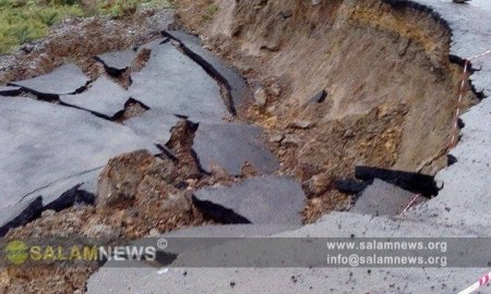 Azərbaycanda avtomobil yolu çöküb