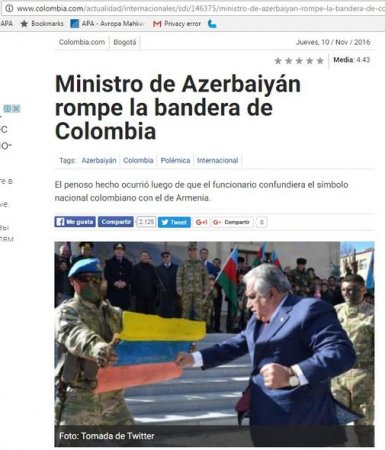 Əhəd Abıyevin bayraq qalmaqalı Kolumbiya mətbuatında