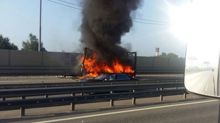 Rusiyaya ticarət üçün gedən azərbaycanlının avtomobili yandırılıb