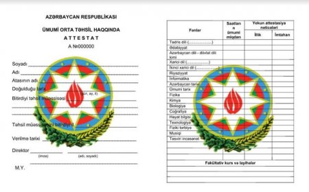 Yeni attestatların görüntüləri yayıldı