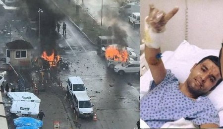 İzmirdəki terrordan sağ çıxan polisin fotosu yayıldı