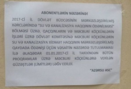 Məcburi köçkünlər üçün güzəşt limiti ləğv olunub?