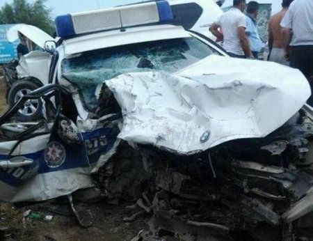 Bakıda “Range Rover”lə yol polisinin avtomobilini əzdilər