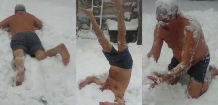 Bakıda 65 yaşlı kişi soyuğa meydan oxuyur