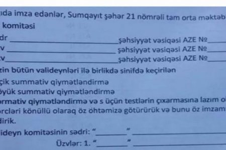 Orta məktəbdə rüşvət qalmaqalı