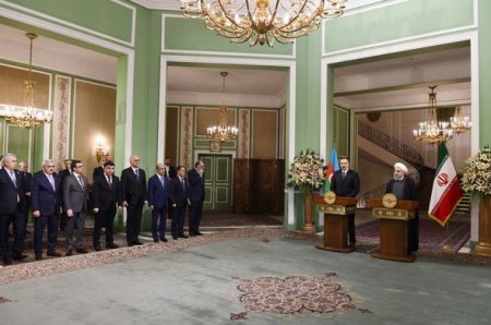 Azərbaycan və İran prezidentləri mətbuata bəyanatlarla çıxış ediblər