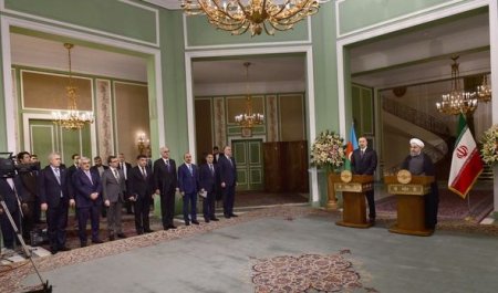 Azərbaycan və İran prezidentləri mətbuata bəyanatlarla çıxış ediblər