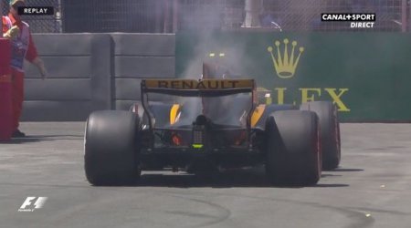 Bakıda “Formula 1” bolidi yandı