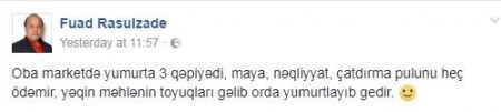 Facebookda "Oba" market gündəm oldu