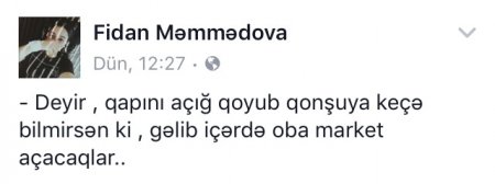 Facebookda "Oba" market gündəm oldu