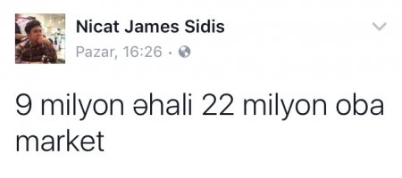 Facebookda "Oba" market gündəm oldu