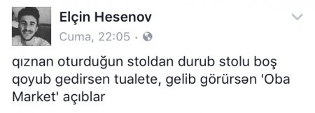 Facebookda "Oba" market gündəm oldu