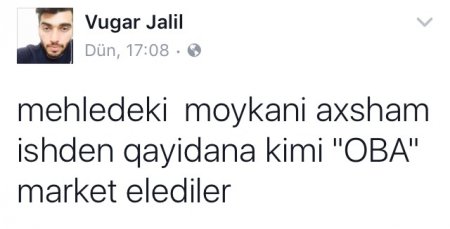 Facebookda "Oba" market gündəm oldu