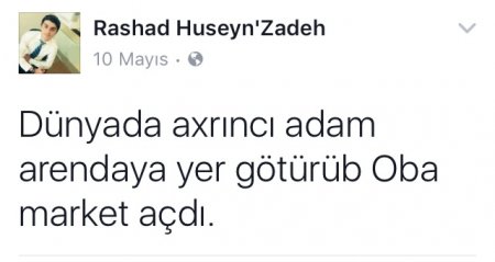 Facebookda "Oba" market gündəm oldu